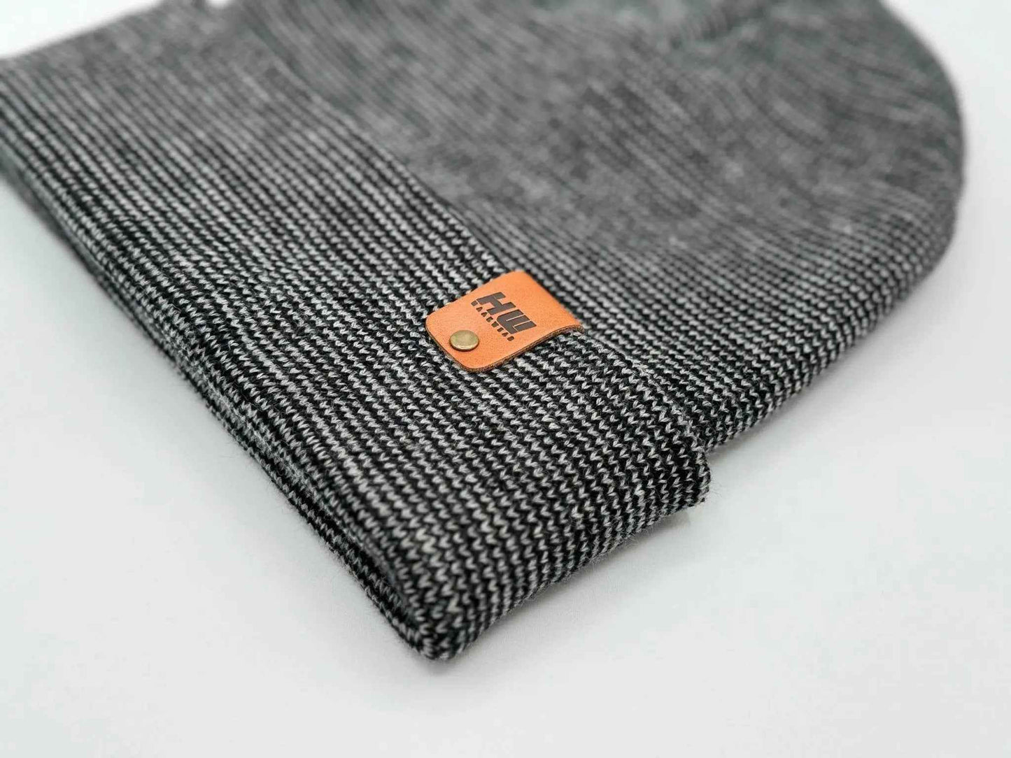 HAAKWEAR Traditional Classic Fusion Cuffed Beanie - Black / Gray, Made in USA
