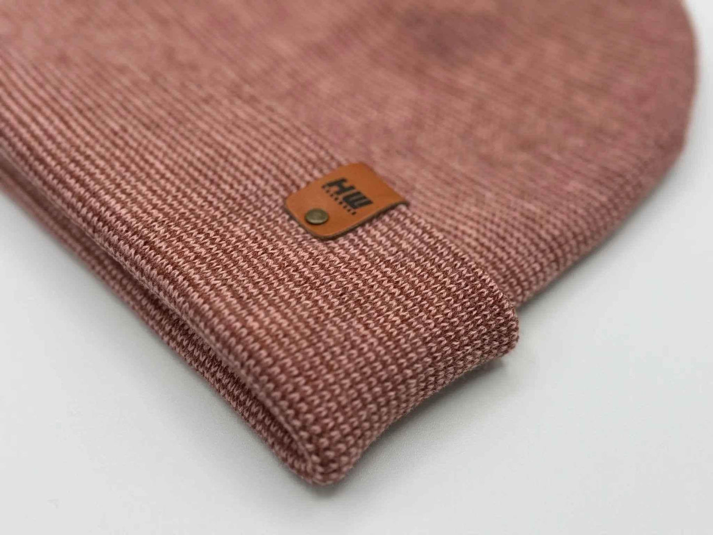 HAAKWEAR Traditional Classic Fusion Cuffed Beanie - Burgundy / Pink, Made in USA