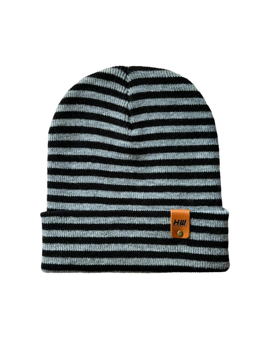 Classic RoRo Cuffed Beanie, Black and Gray