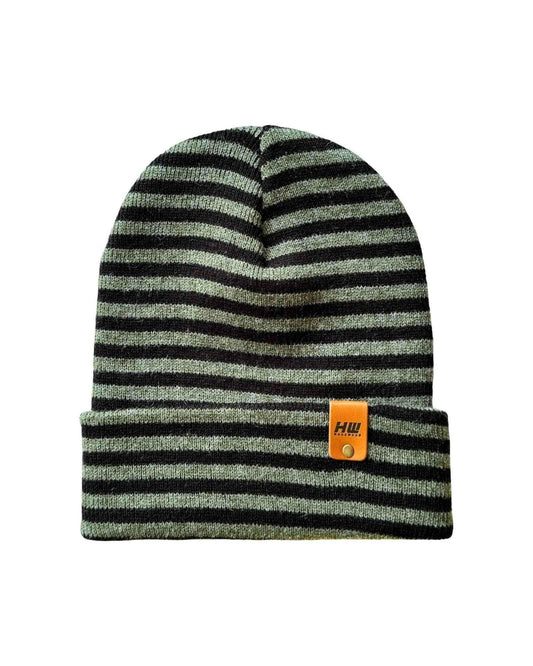 Classic RoRo Cuffed Beanie, Black and Green