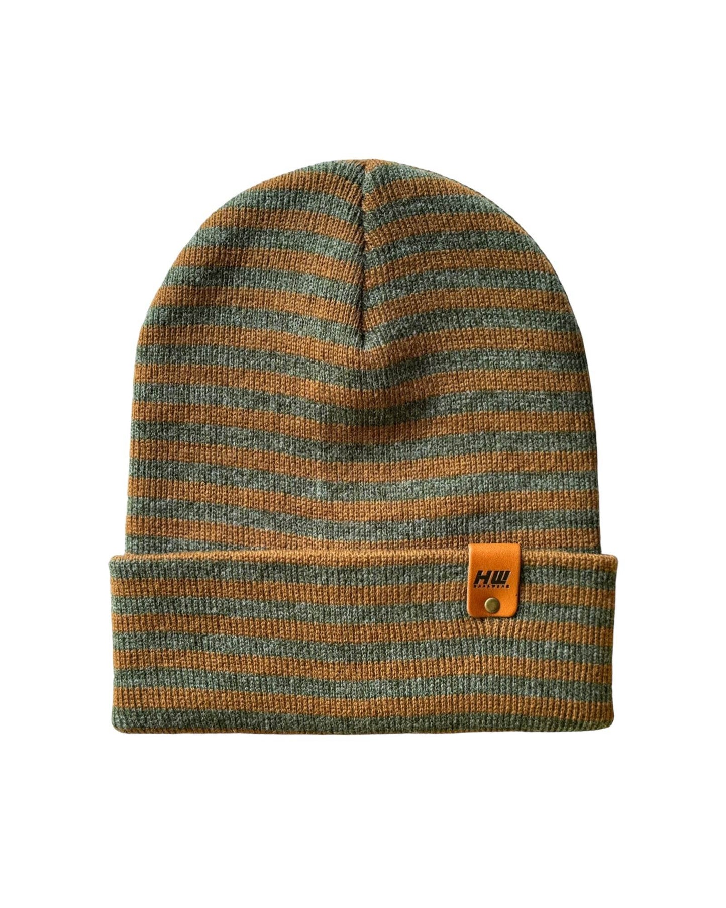 Classic RoRo Cuffed Beanie, Green and Brown