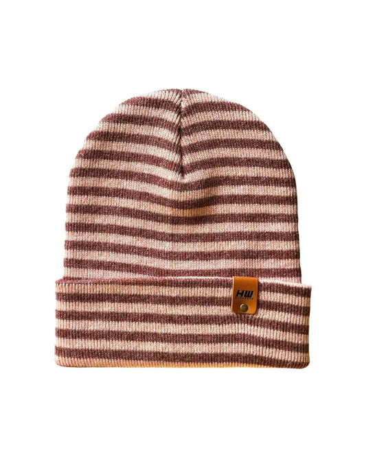 Classic RoRo Cuffed Beanie, Burgundy and Pink