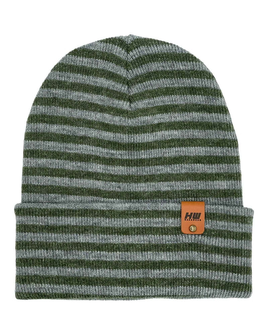 Classic RoRo Cuffed Beanie, Gray and Green