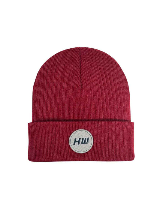 Cuffed Wide Ribbed, Traditional Beanie, Burnt Maroon