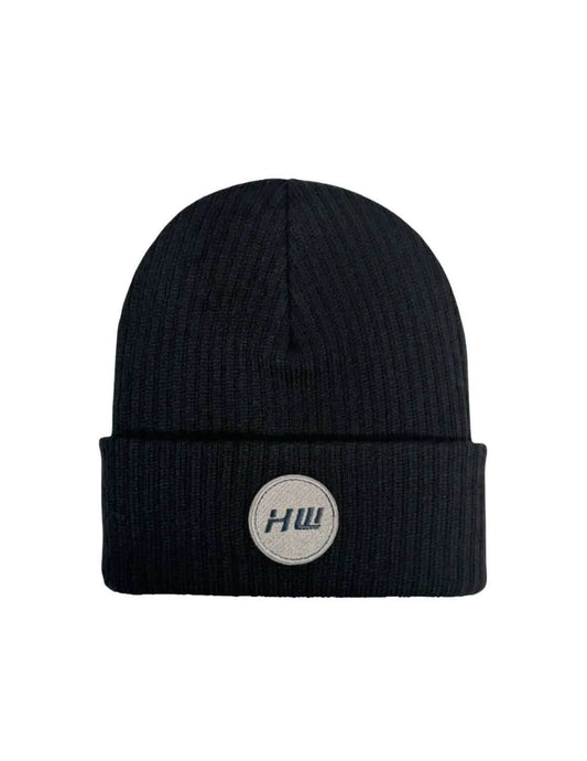 Cuffed Wide Ribbed, Traditional Beanie, Black