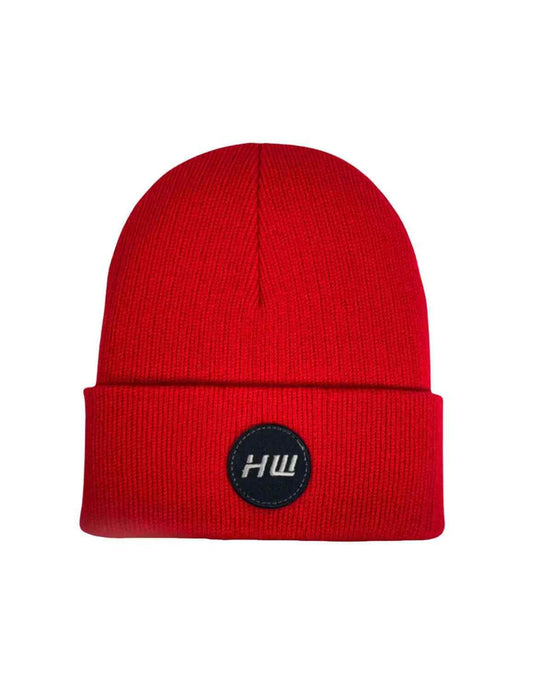 Cuffed Wide Ribbed, Traditional Beanie, Scarlet Red