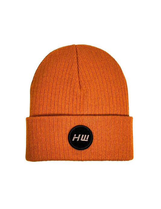 Cuffed Wide Ribbed, Traditional Beanie, Tiger Orange