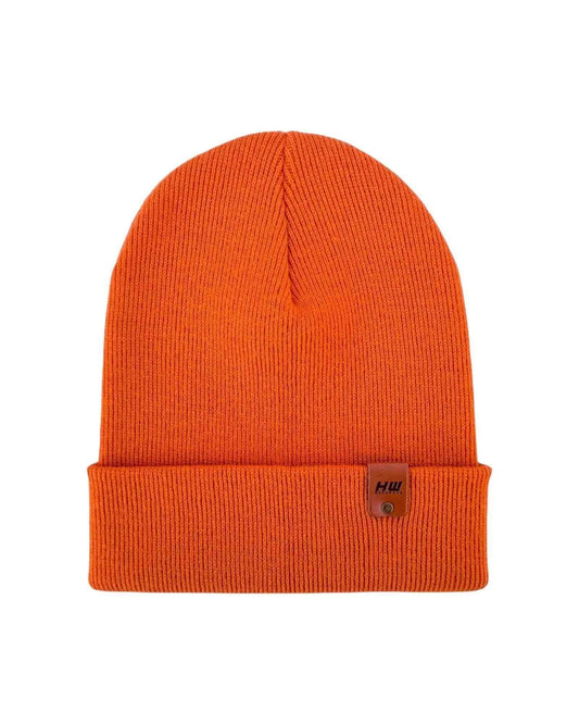HAAKWEAR Traditional Tiger Orange Beanie | Classic Cuffed Knit Hat | Made in USA