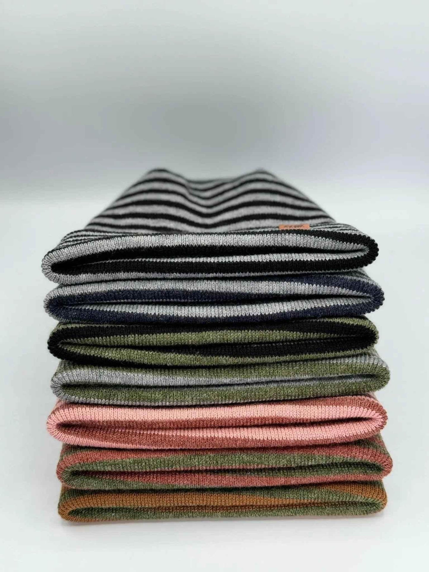 Patented H Stitch RoRo Cuffed Beanie, Gray and Green