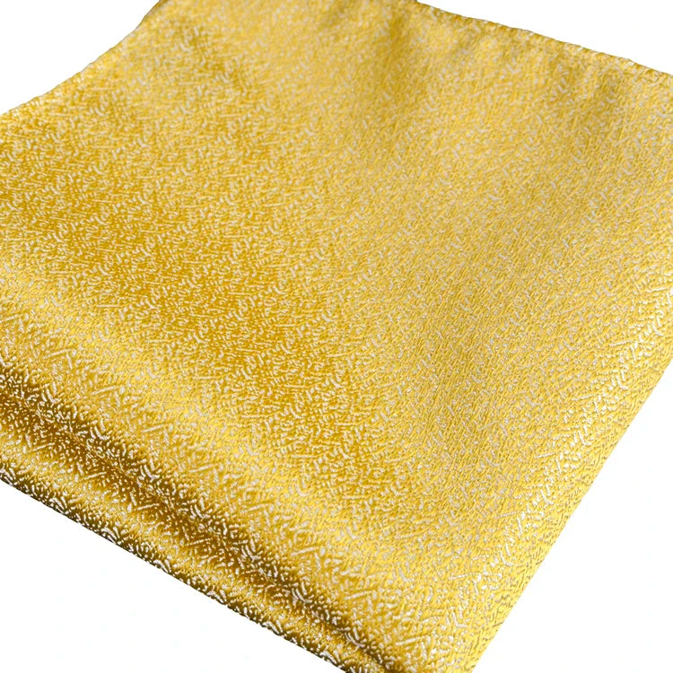 Solid Floral Paisley Yellow Gold Men's Ties Neckties 100% Silk Jacquard Woven Tie Sets Pocket Square Party Wedding