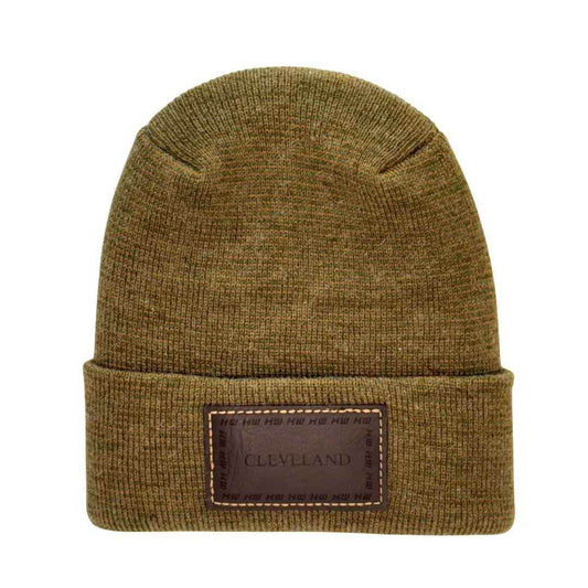 Cleveland, H Stitch Cuffed Beanie,  Brown and Green Fusion