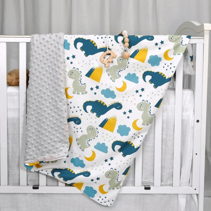 Newborn Baby Blanket Warm Swaddling Wrap Winter Autumn Toddler Dotted Quilt