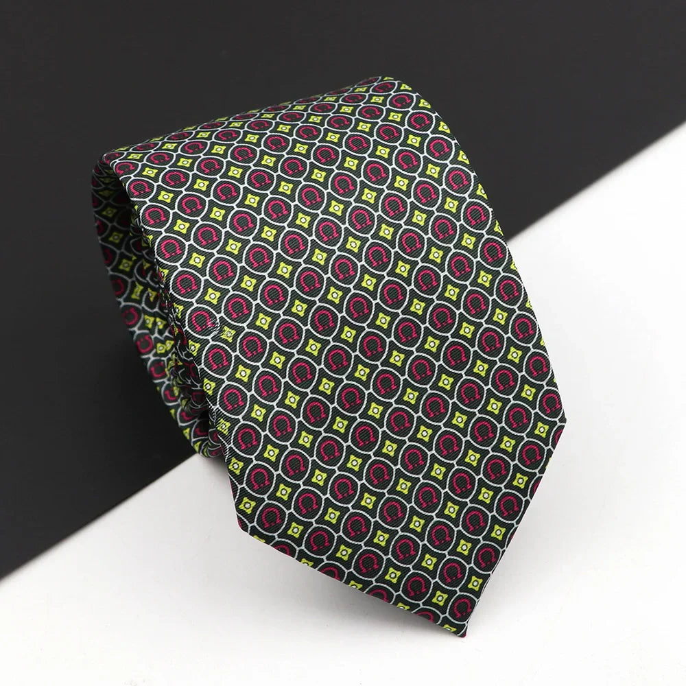 Novelty Men's Formal Ties 7cm Soft Silk Necktie