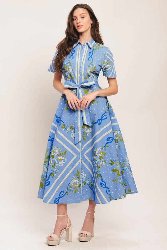 SWEET SOPHISTICATE WOVEN MIDI DRESS