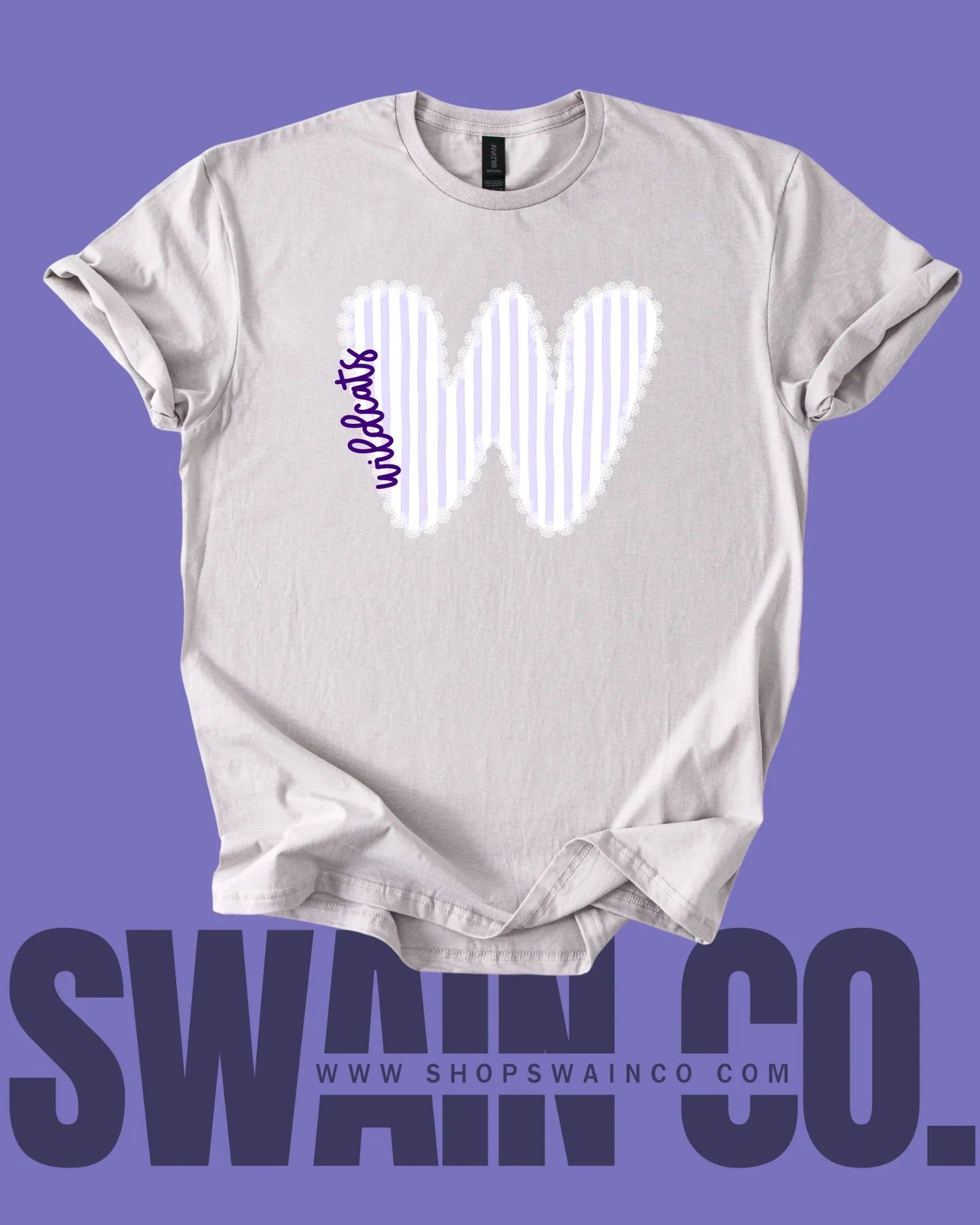 Preppy Lace Border Mascot T-Shirt – Personalized Spirit Tee