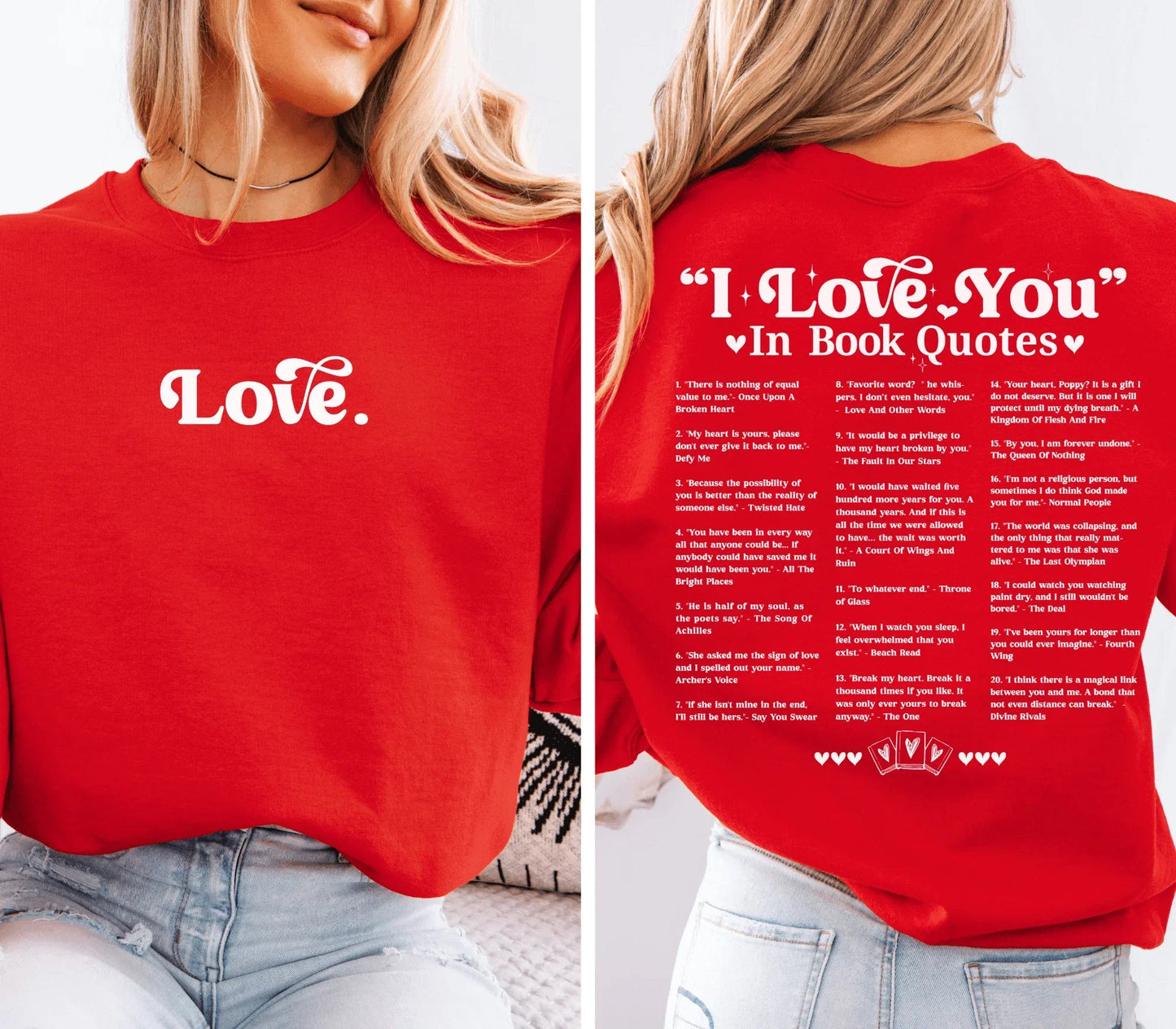 I Love You in Book Quotes Tee or Sweatshirt