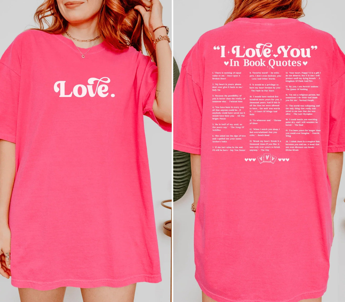 I Love You in Book Quotes Tee or Sweatshirt