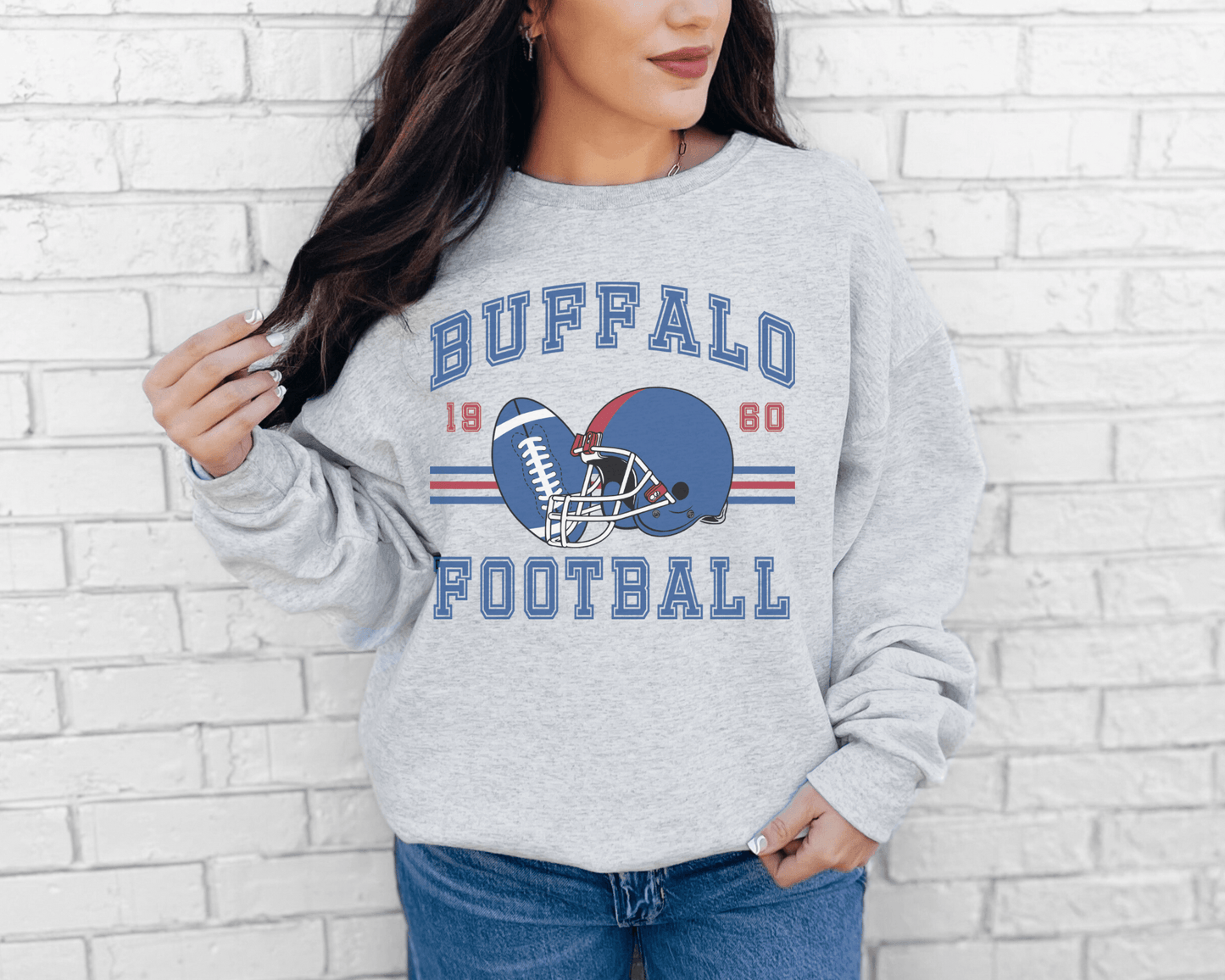 Vintage Inspired Football Crewneck Sweatshirt