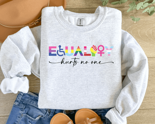 Equality Hurts No One Sweatshirt | Equality Crewneck | Social Justice Sweatshirt | Kindness Matters Pullover | Unisex Graphic Sweatshirt
