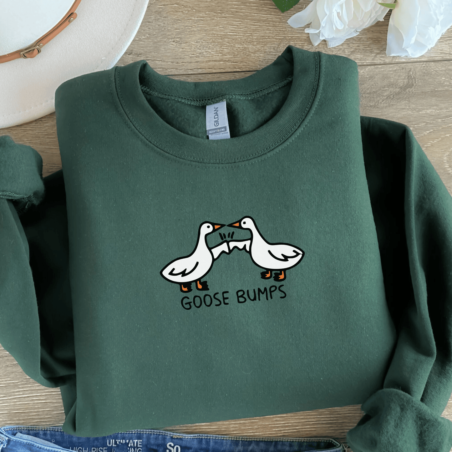 Goose Bumps Silly Goose Crewneck Sweatshirt | Funny Goose Graphic Sweatshirt | Cozy Unisex Pullover | Cute Trendy Casual Sweatshirt