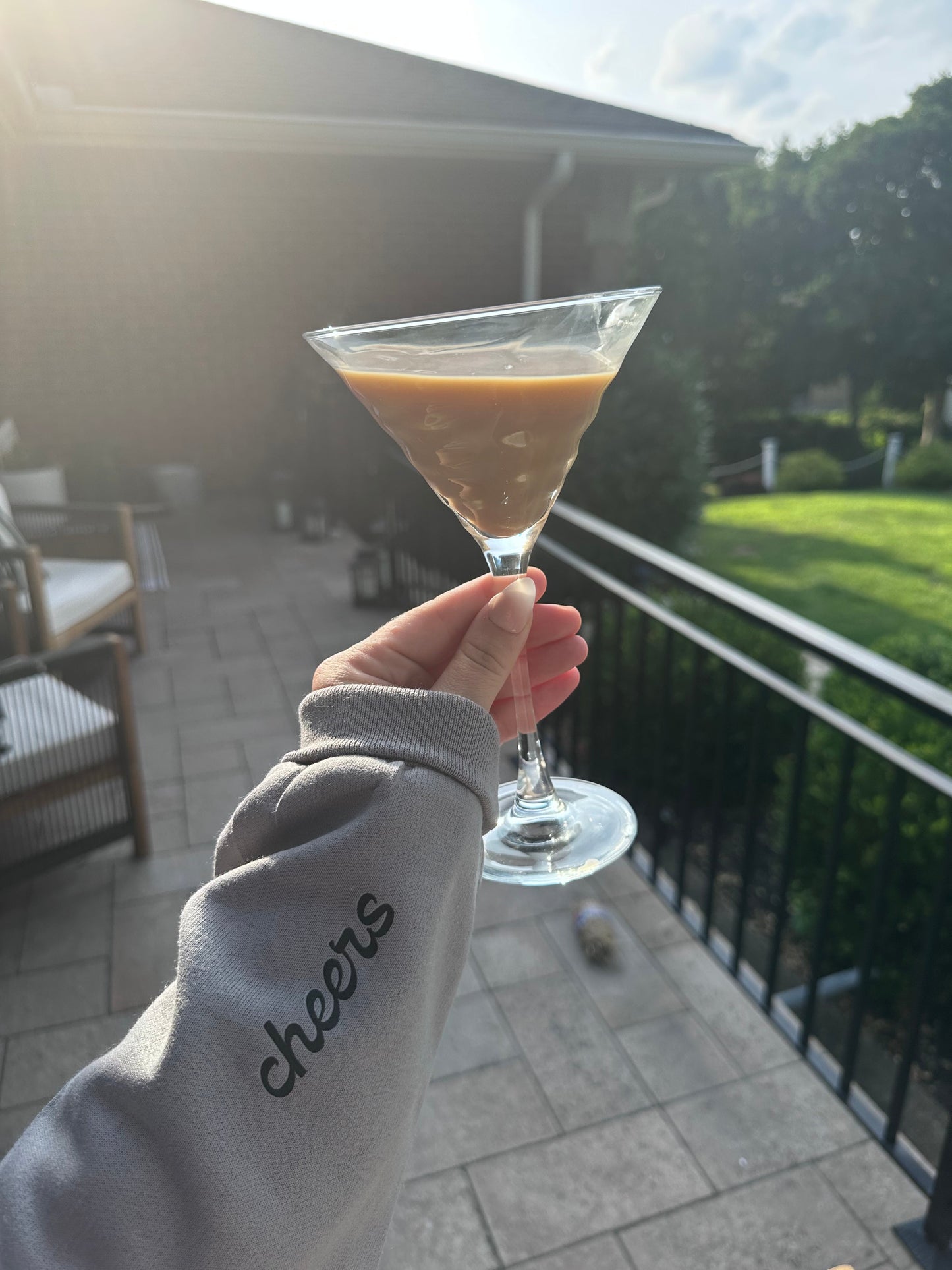 ESPRESSO MARTINIS ♡ printed sweatshirt with cheers cuff