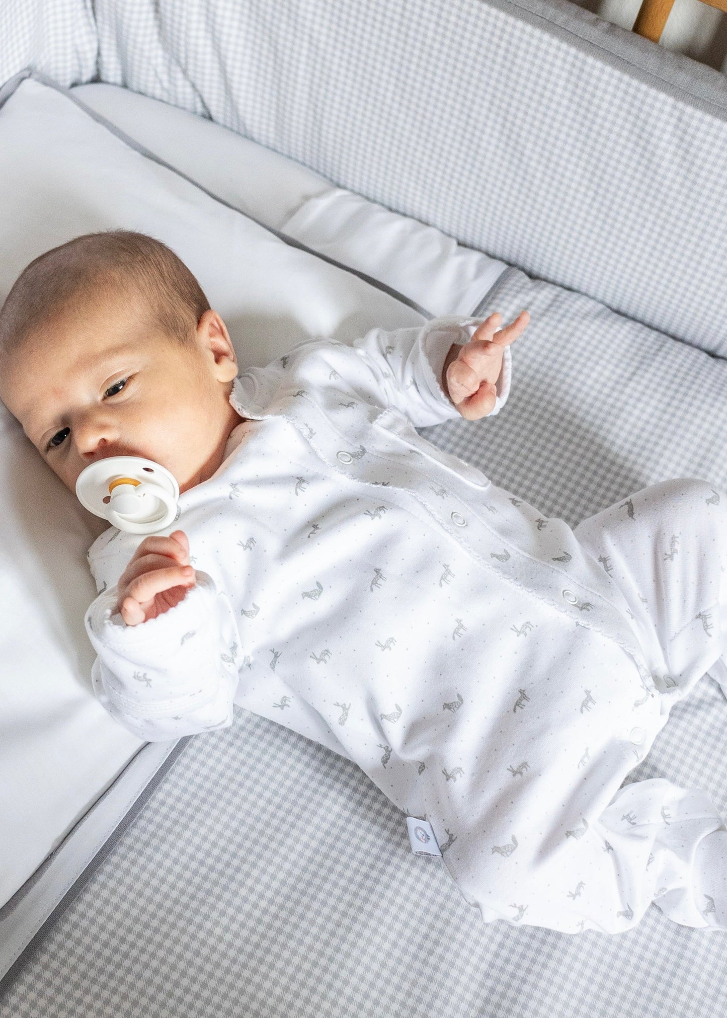 Little Gray Rabbit Pima Cotton Baby One-Piece Pajamas