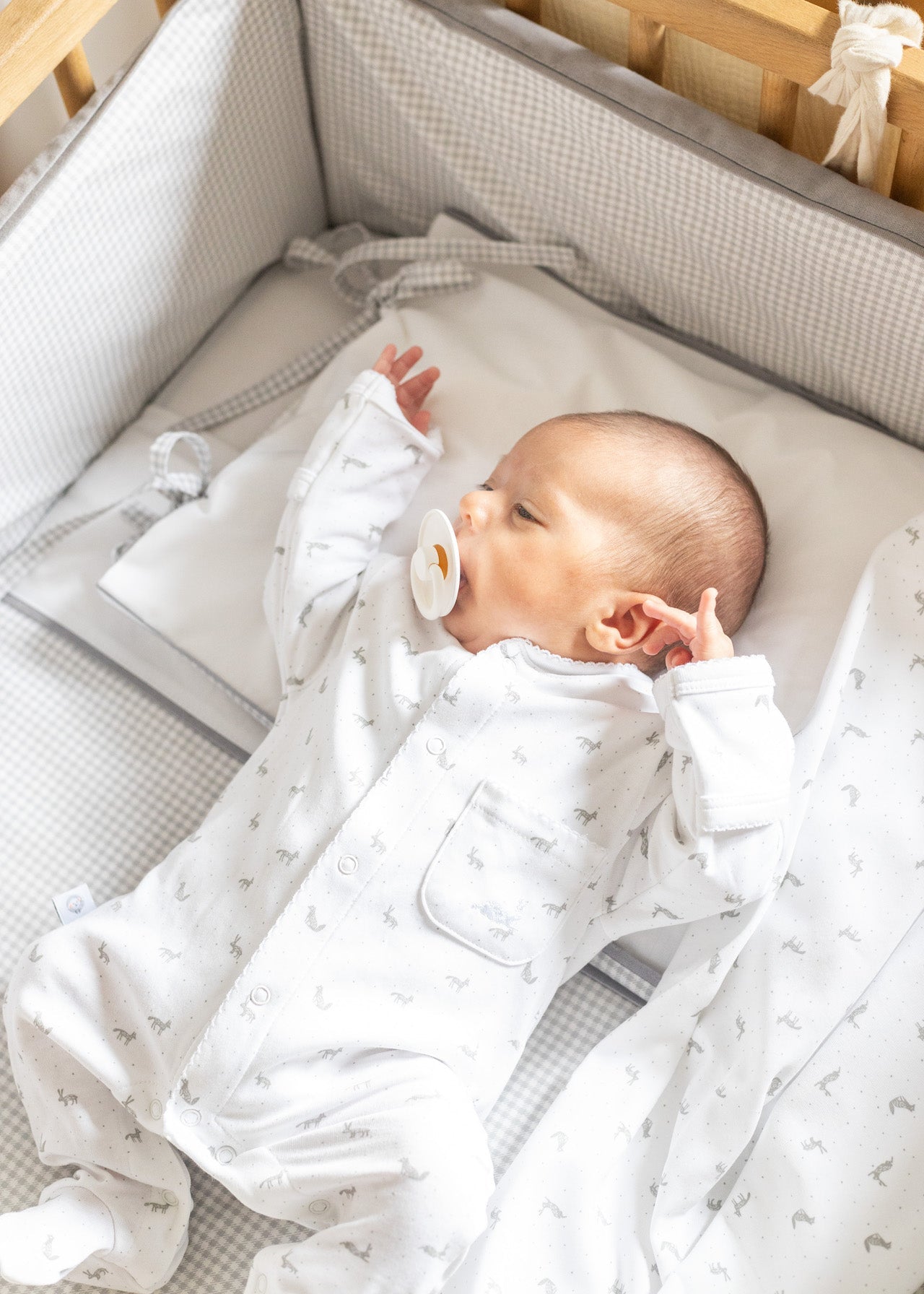 Little Gray Rabbit Pima Cotton Baby One-Piece Pajamas