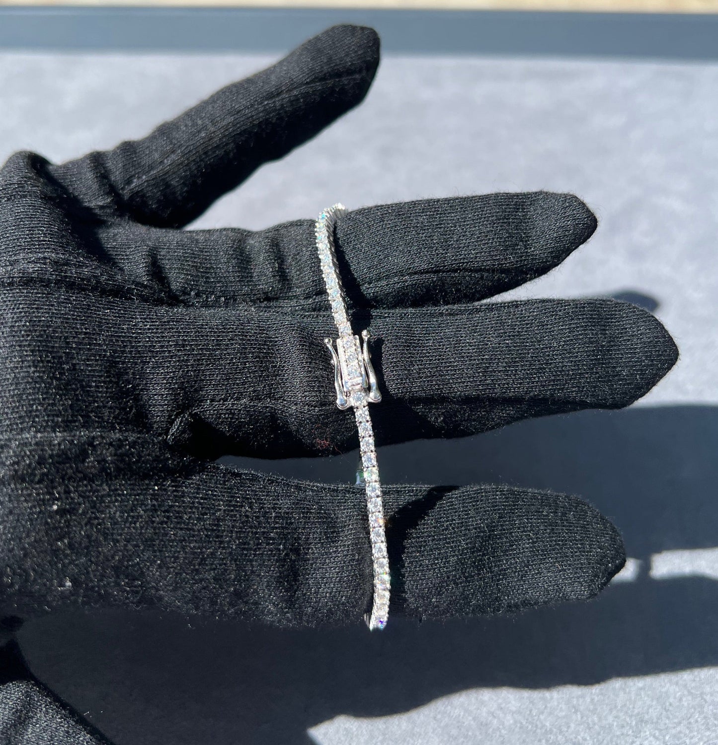2mm Moissanite Tennis Bracelet in Solid 925 Silver