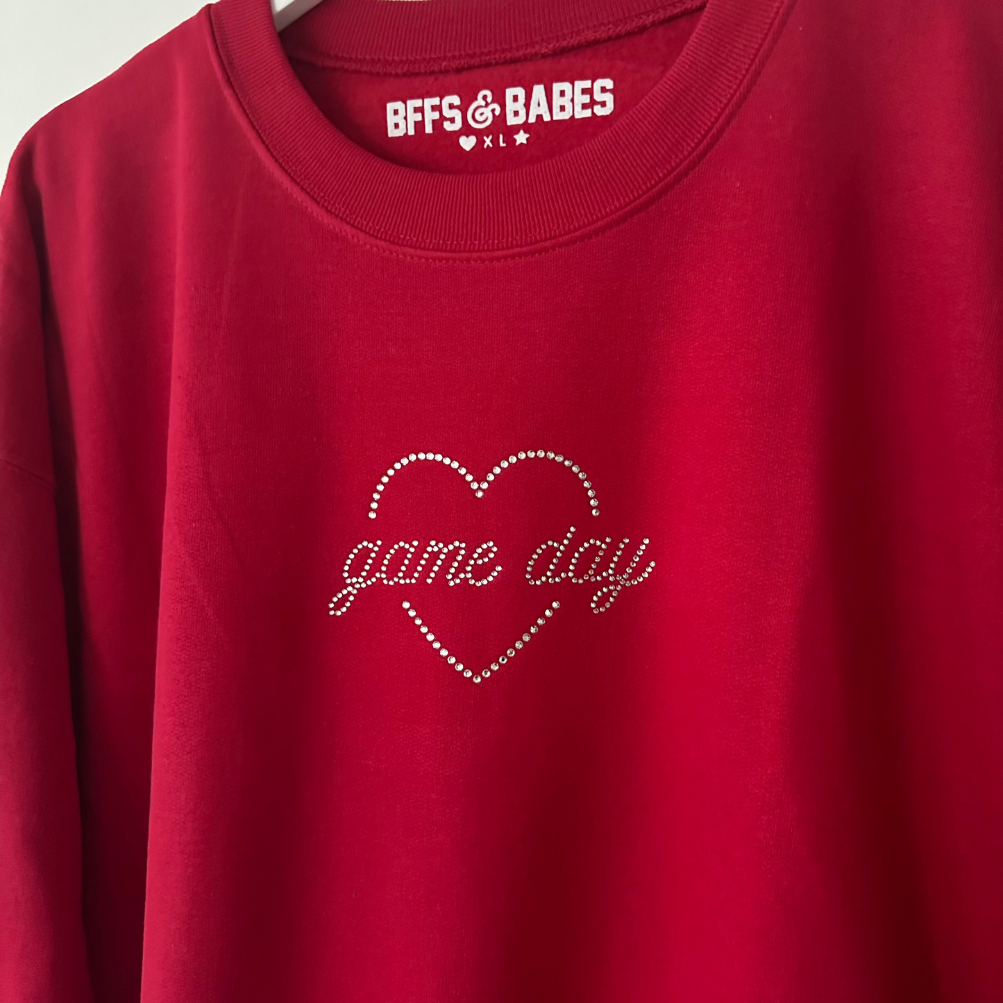 GAME DAY SHINE ♡ rhinestone sweatshirt