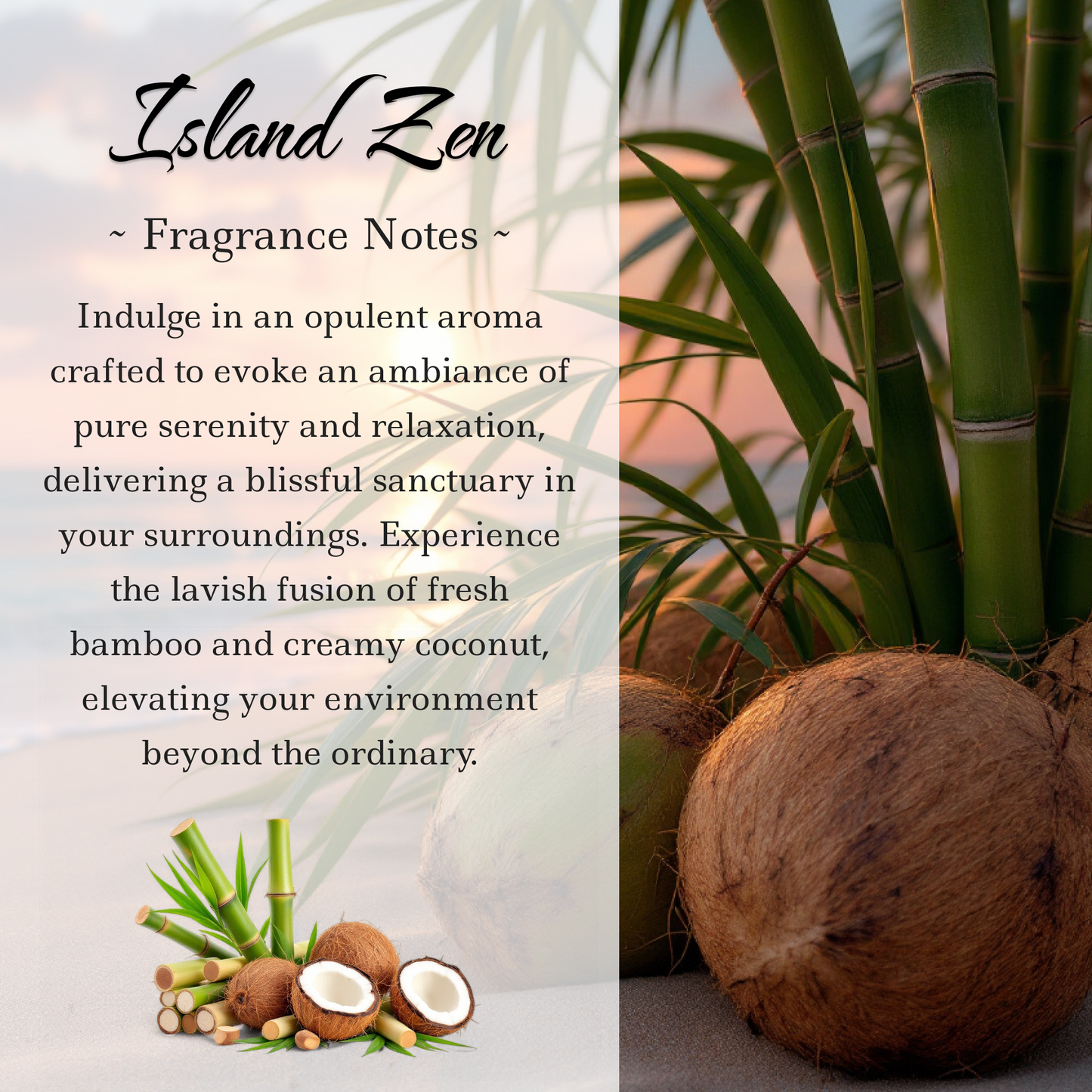Island Zen Crystal Candle, 10oz