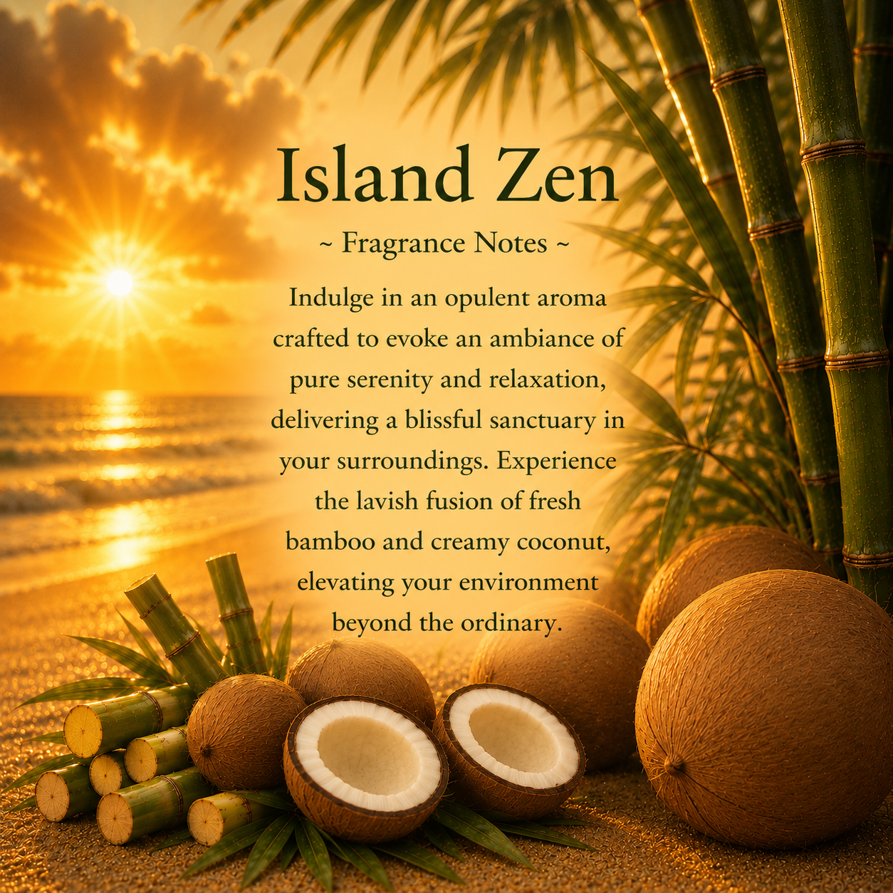 Island Zen Crystal-Enhanced Premium Coconut-Soy Wax Melts