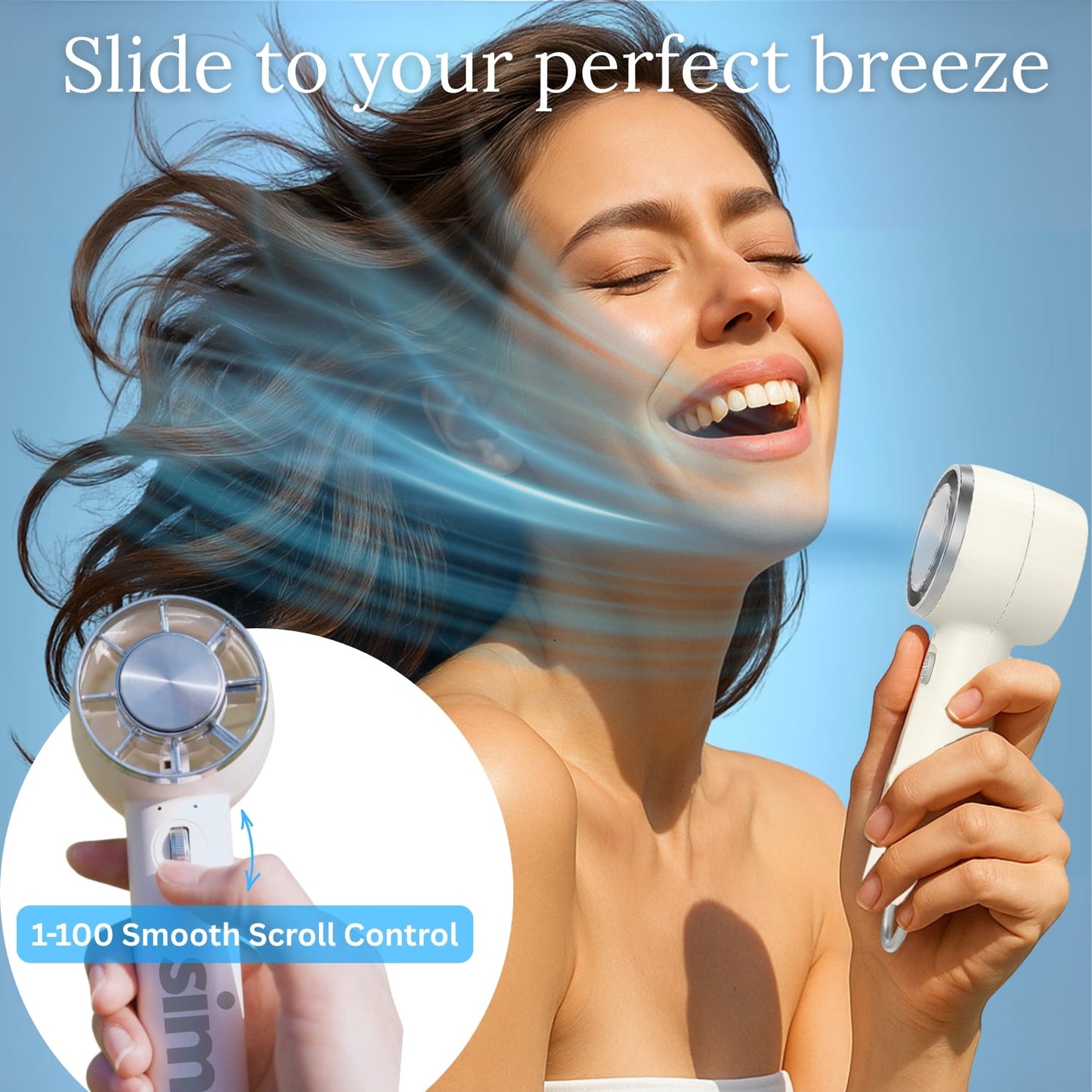 JetMini Turbo Handheld Fan | Icy Pad Cold Compress & Stepless Speed Control