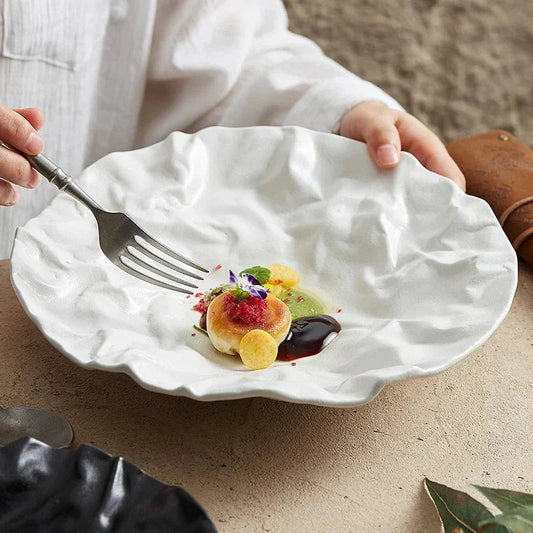 Japanese-Inspired Ripple Deep Ceramic Dish | 3CARATS