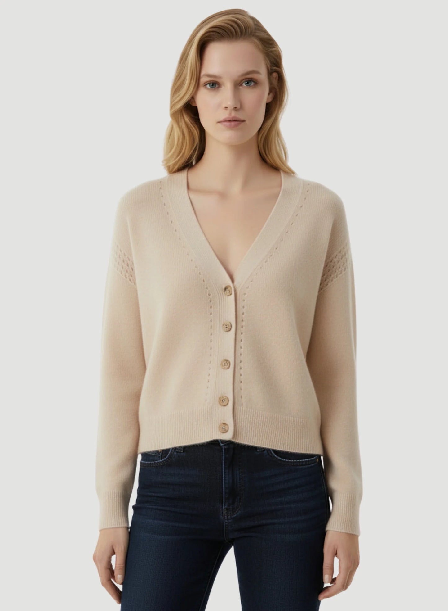 Cashmere Silk V-Neck Cardigan