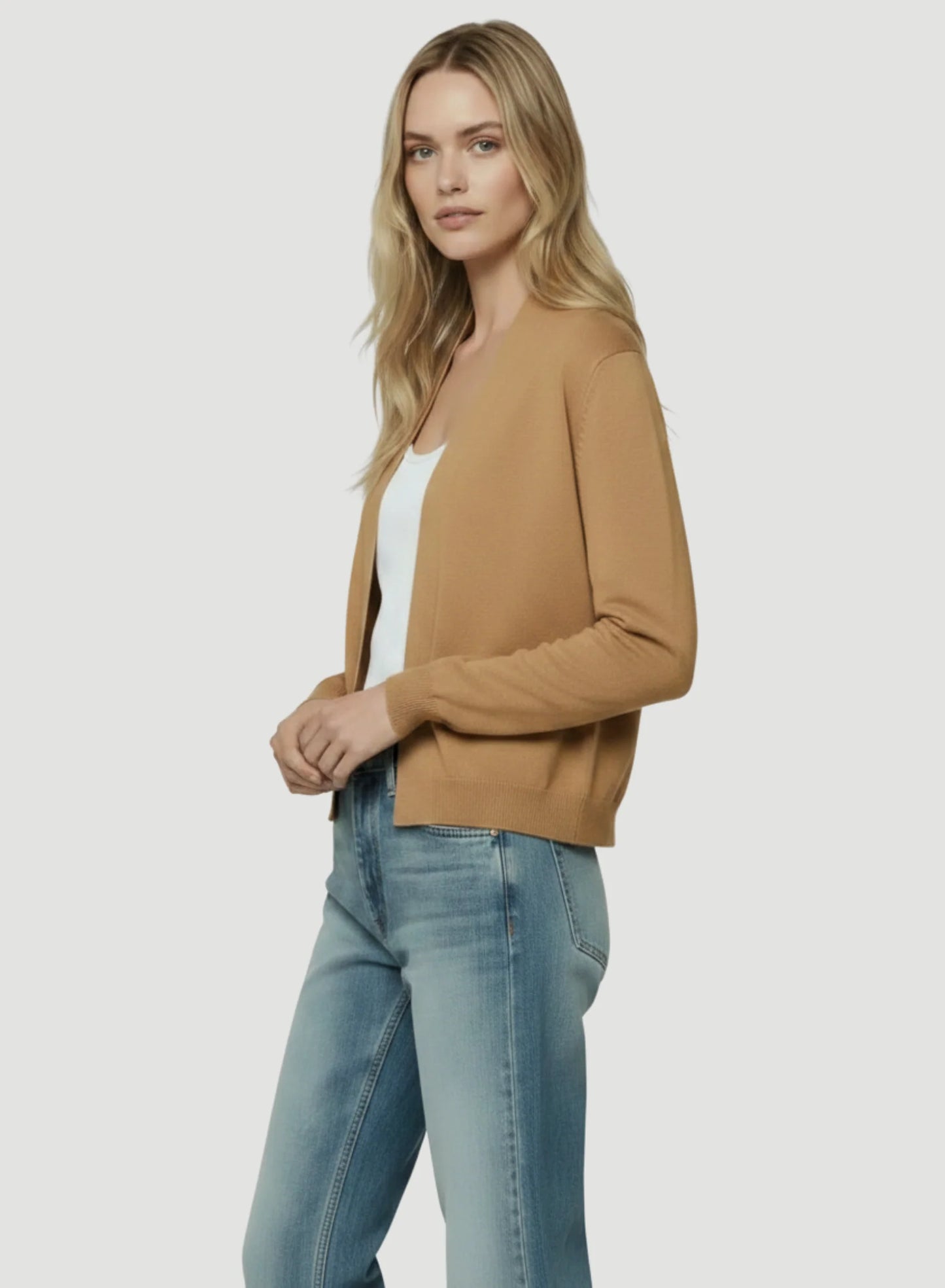 Cashmere Seamless Open Cardigan