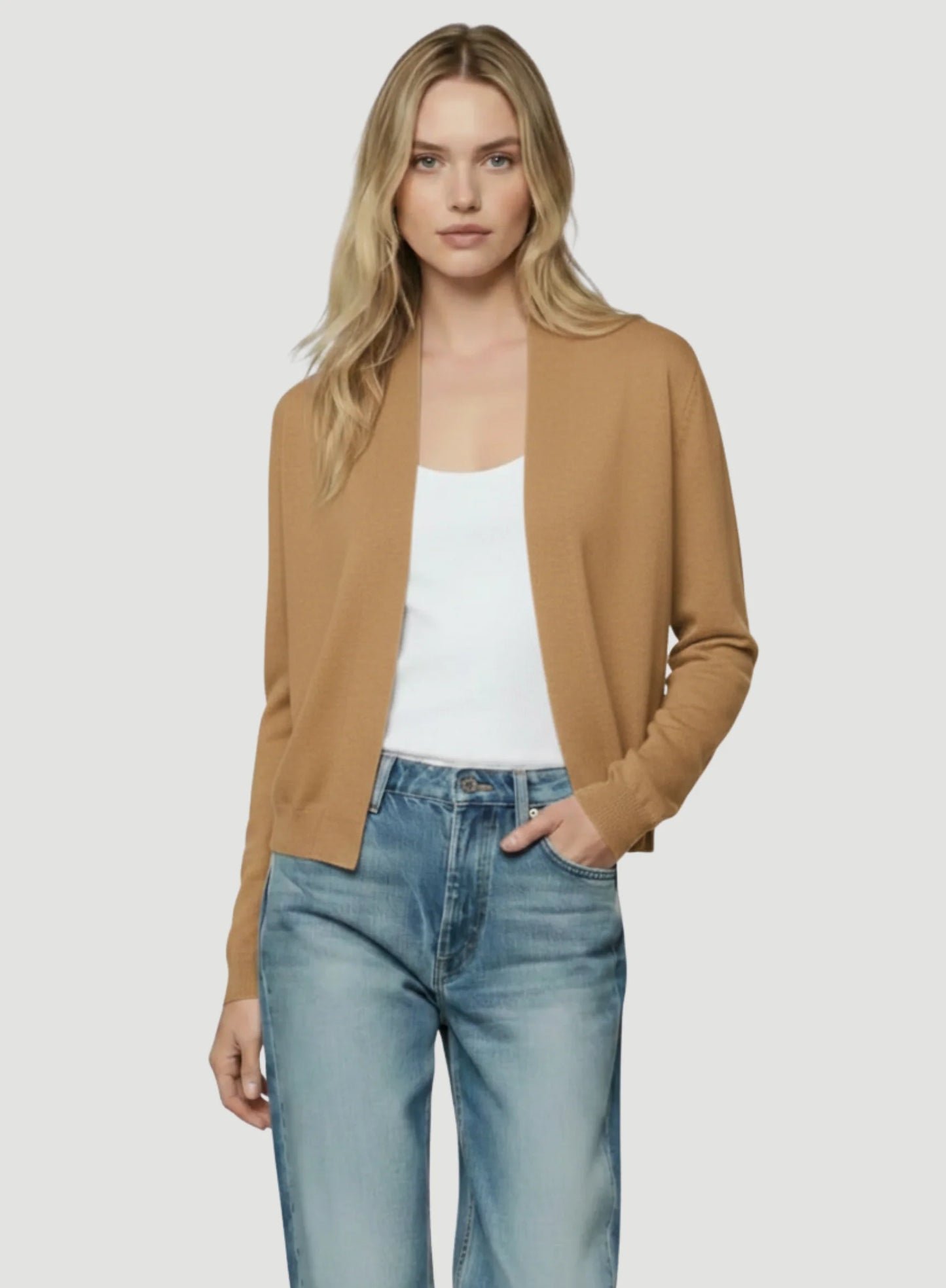 Cashmere Seamless Open Cardigan