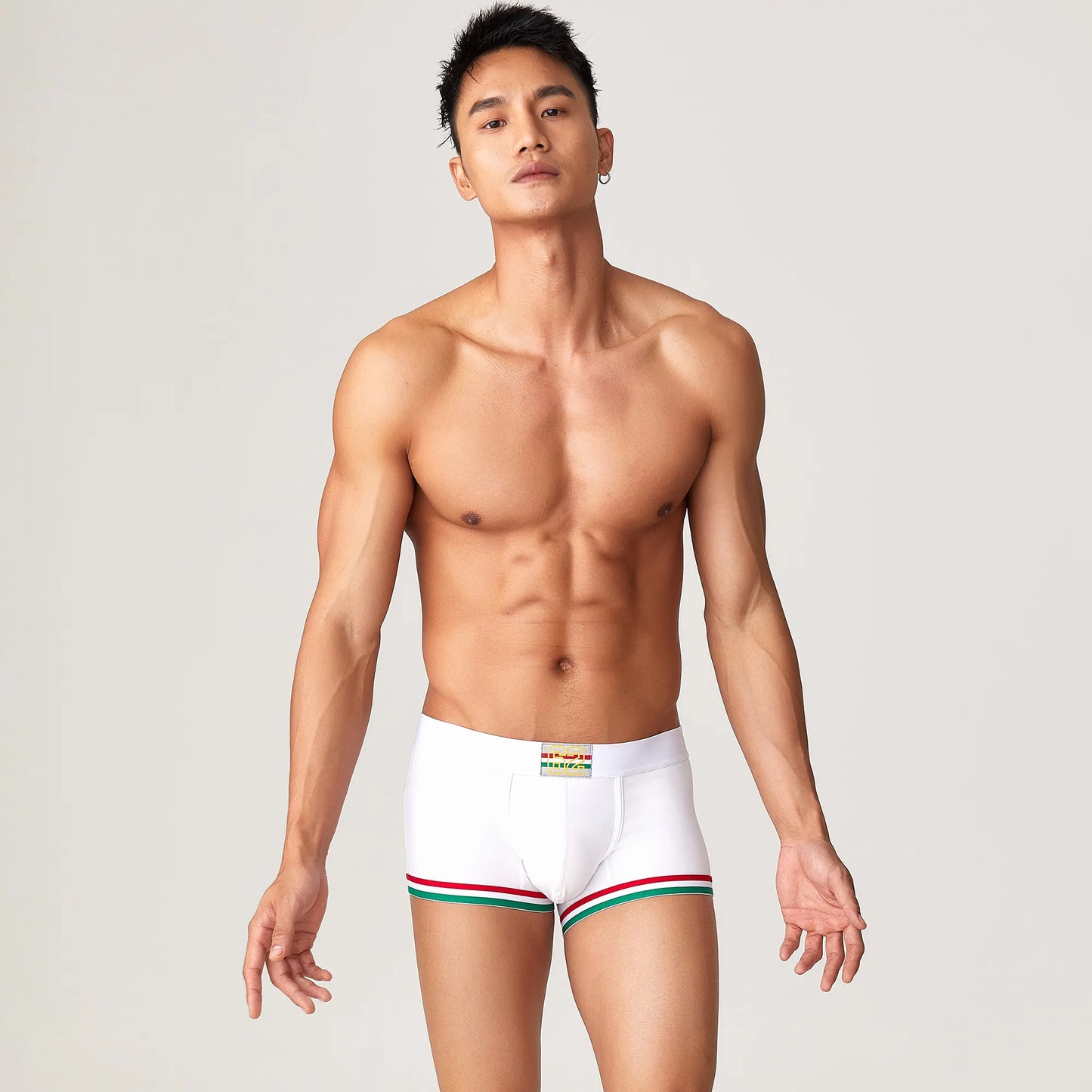 Men’s Cotton Boxer Briefs – Solid Color Streetwear Style