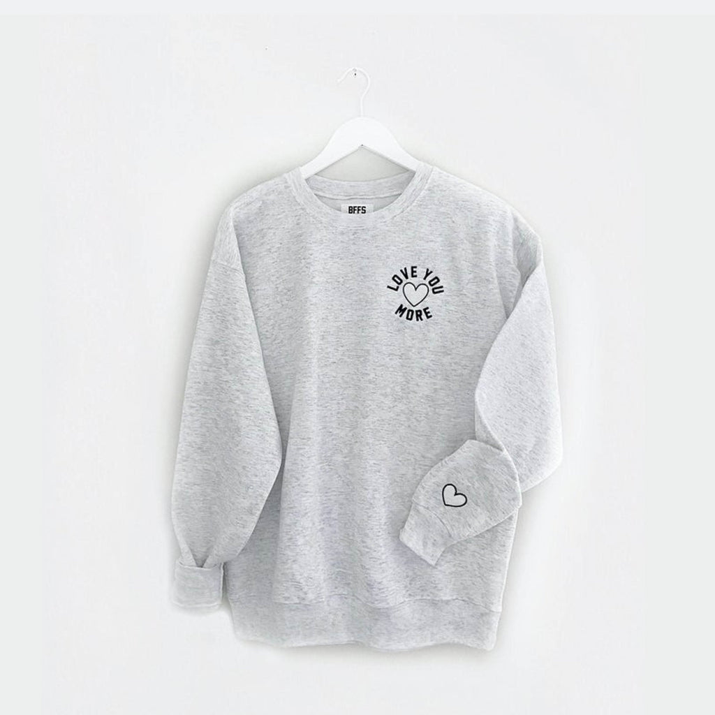 LOVE U MORE ♡ adult embroidered sweatshirt