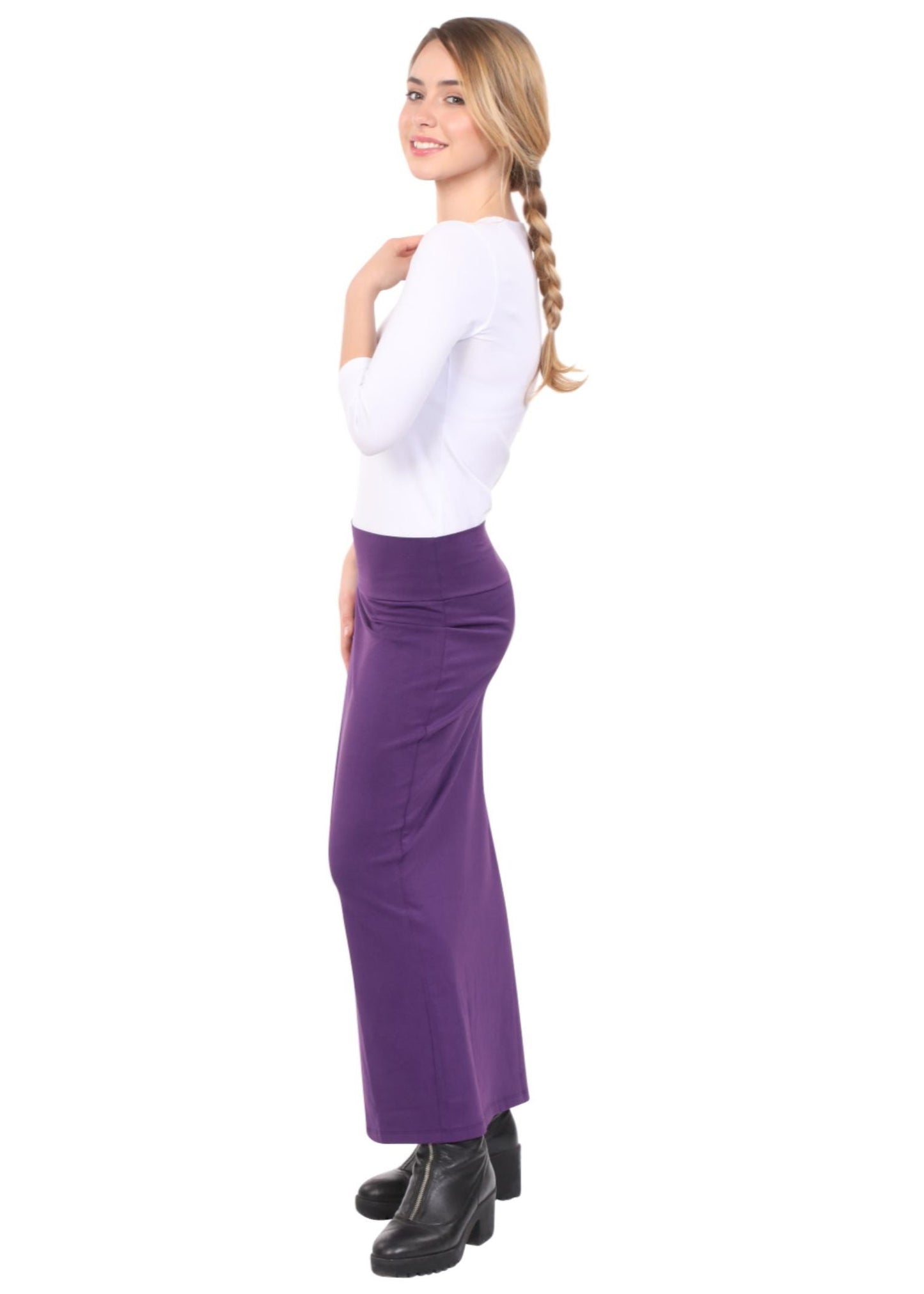 Women's and Plus Size Stretch Maxi Pencil Skirt - Cotton Blend and No Slits