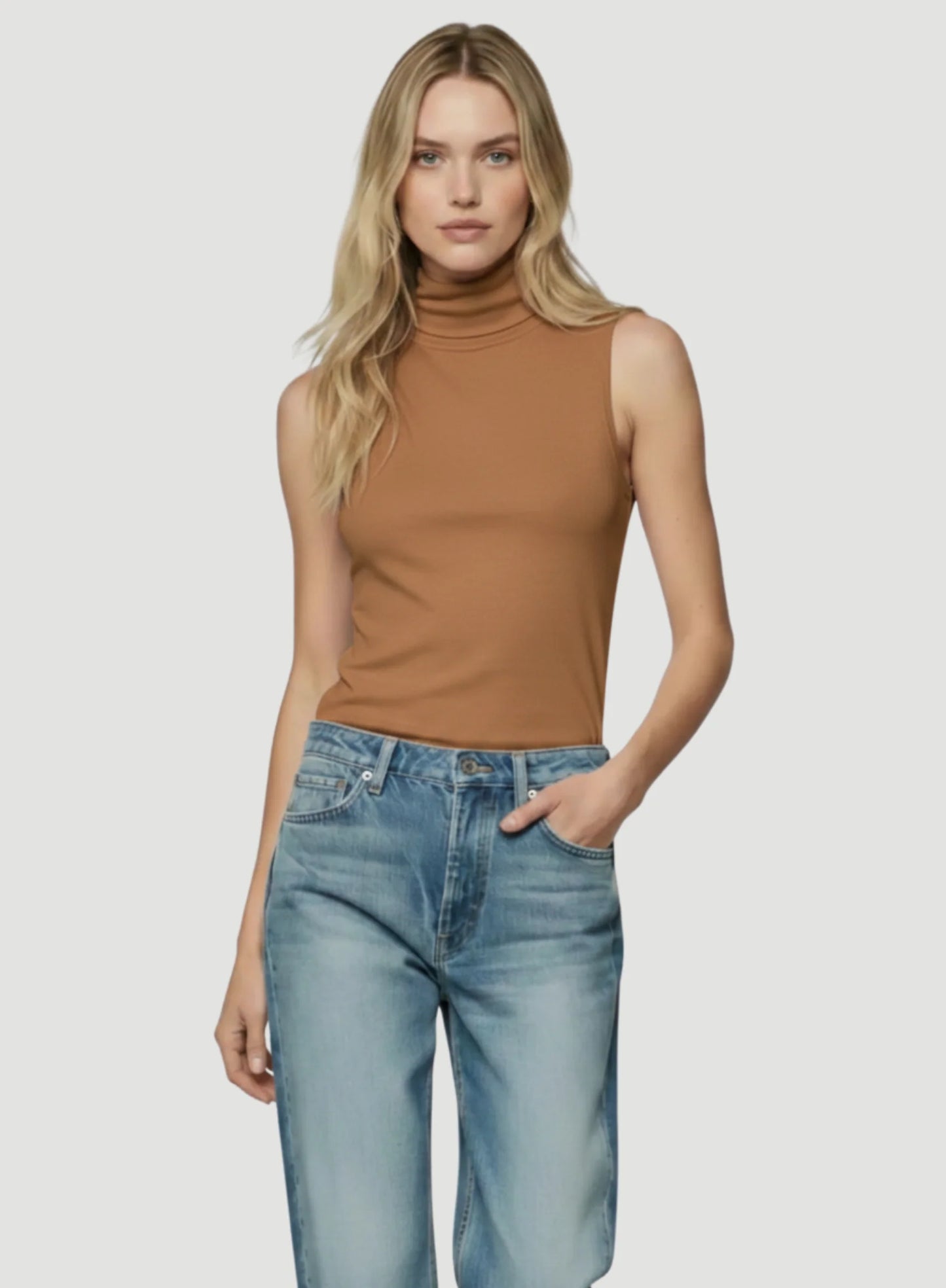 Soft Touch Sleeveless Turtleneck