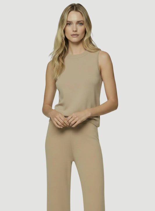 100% Machine Washable Cashmere Sleeveless Crewneck T-Shirt