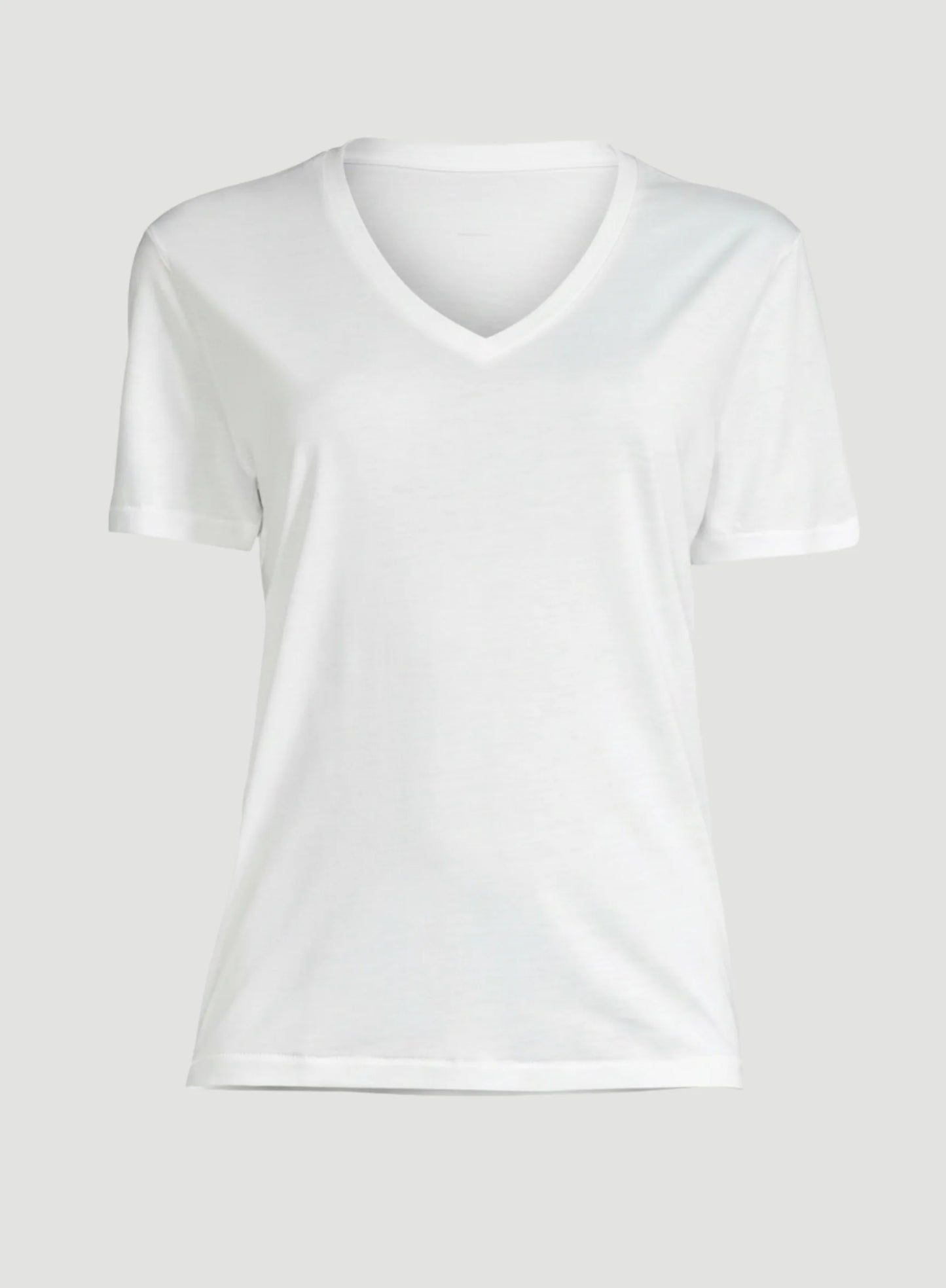 Lyocell Cotton Semi Relaxed Short Sleeve V-Neck T-Shirt