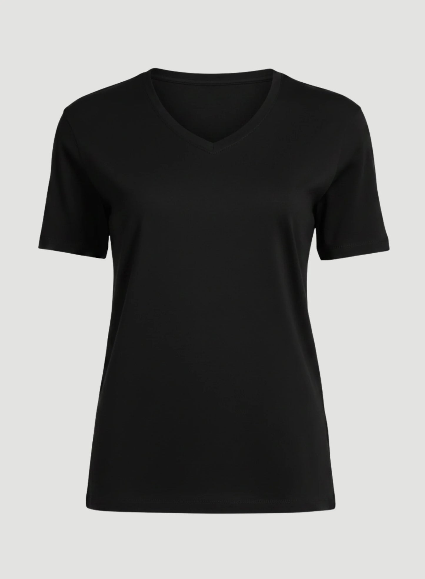 Lyocell Cotton Semi Relaxed Short Sleeve V-Neck T-Shirt