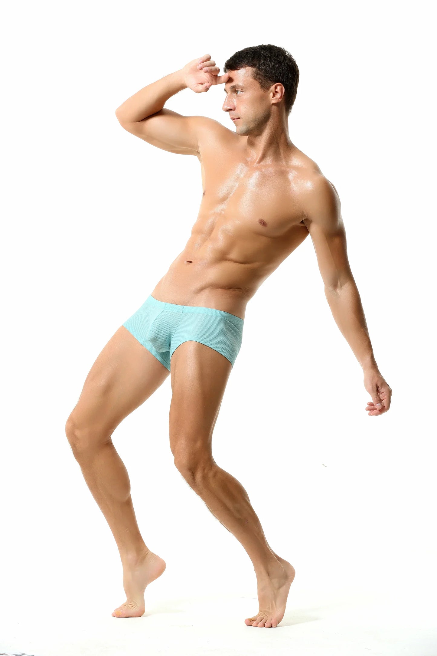Men’s Breathable Solid Color Boxer Briefs