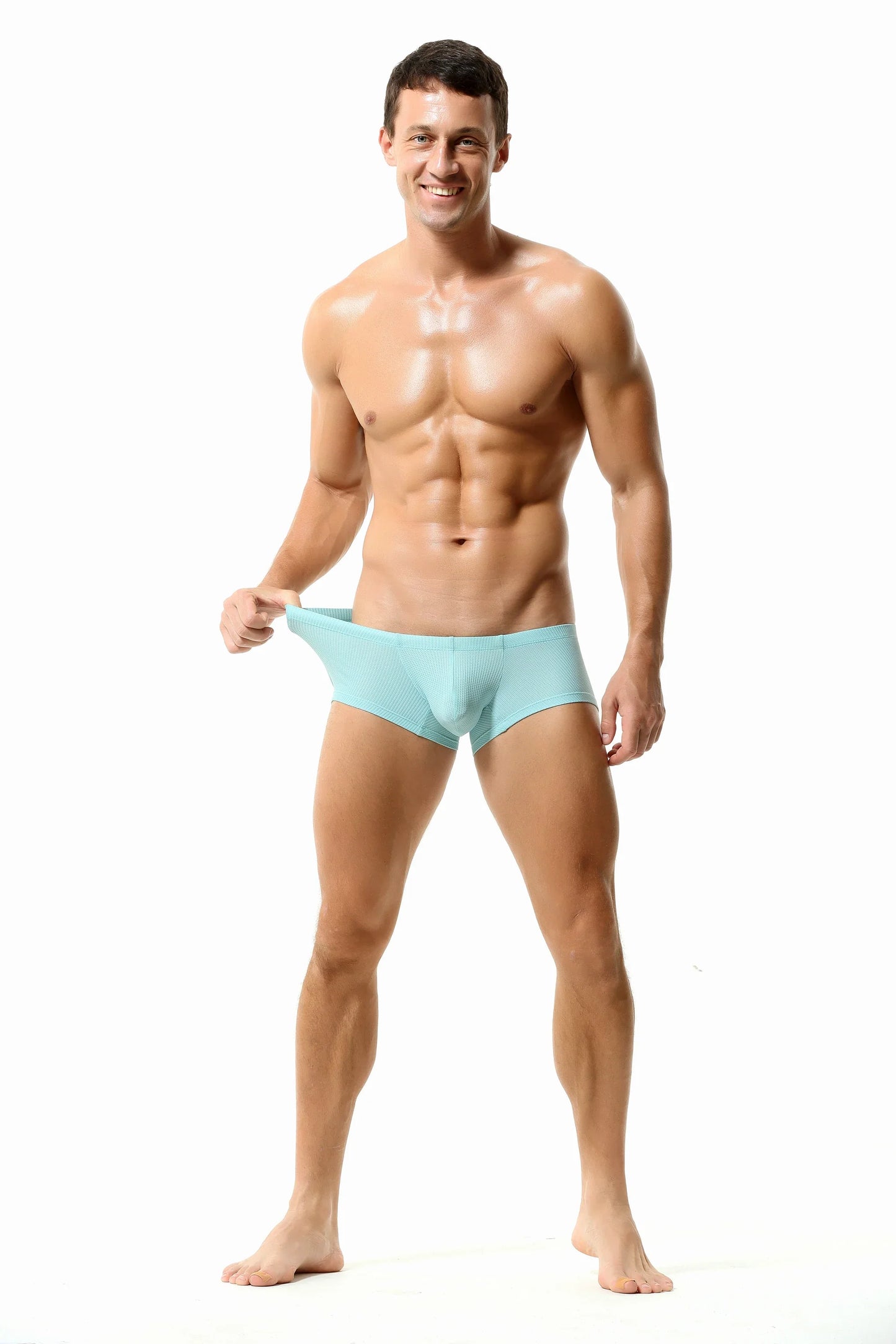 Men’s Breathable Solid Color Boxer Briefs