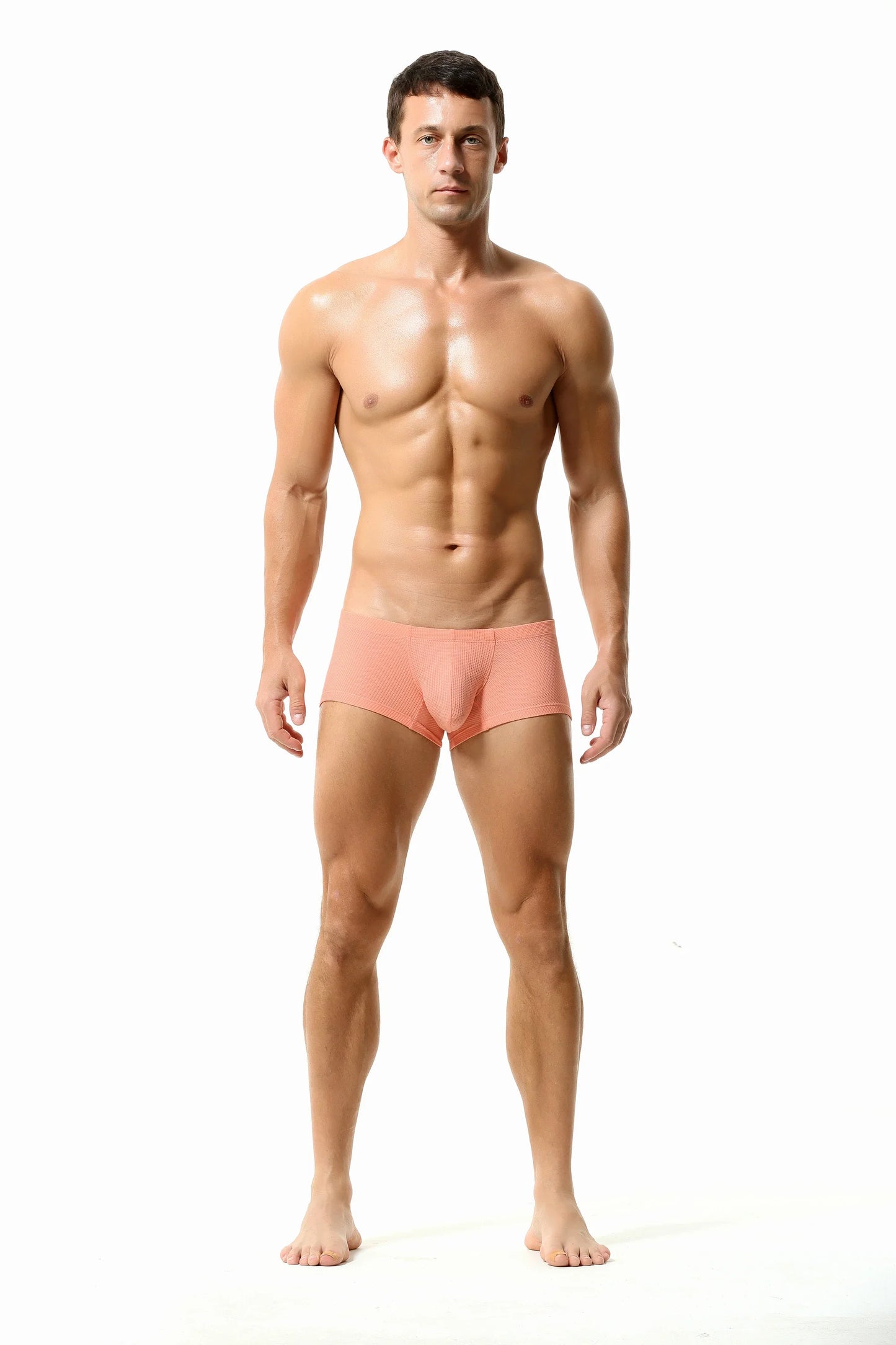 Men’s Breathable Solid Color Boxer Briefs