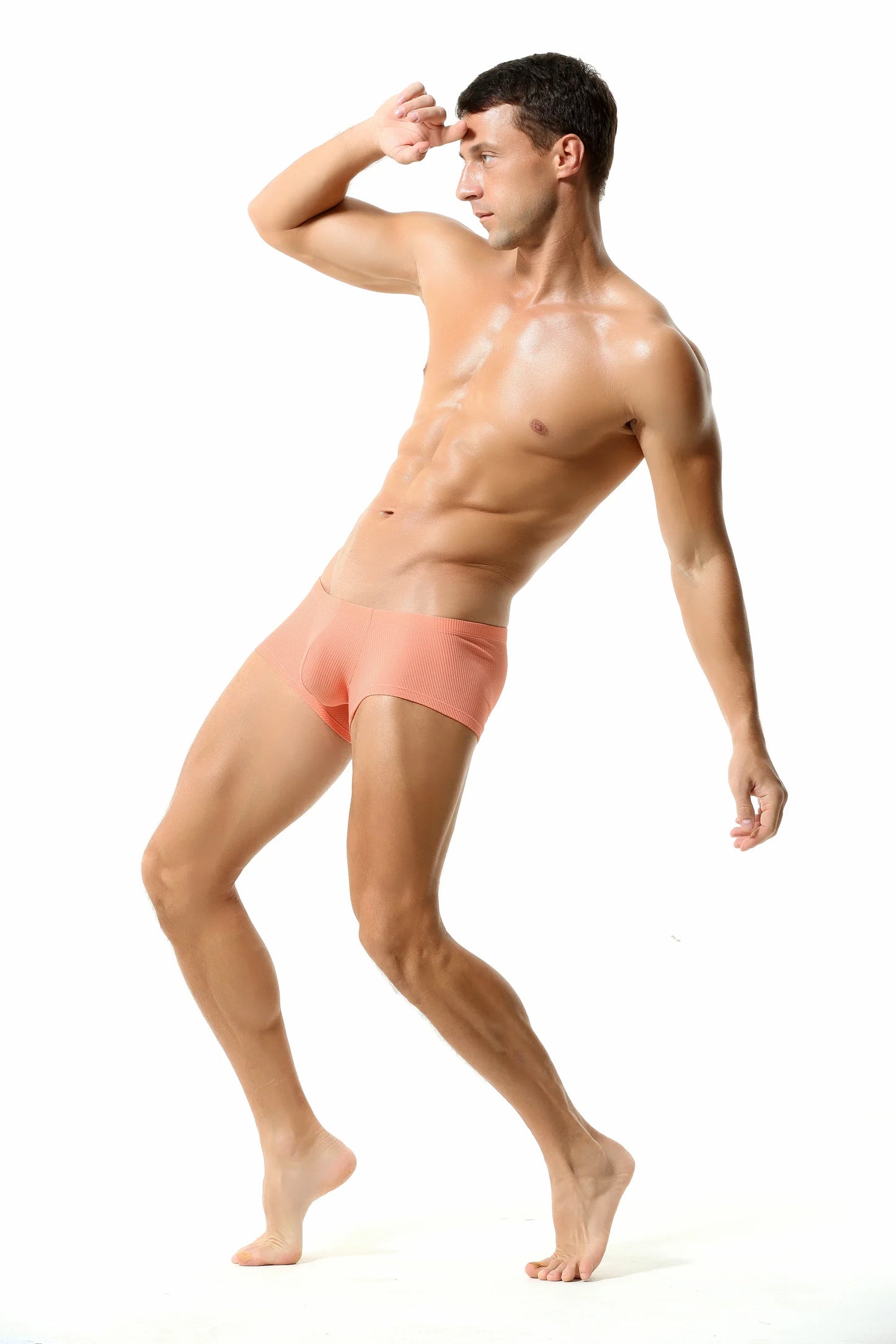 Men’s Breathable Solid Color Boxer Briefs