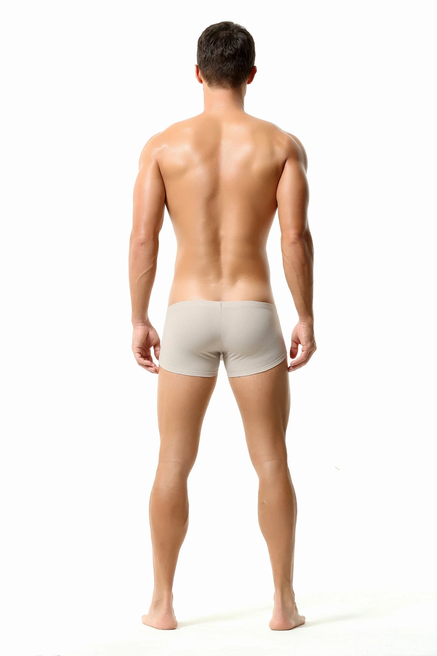 Men’s Breathable Solid Color Boxer Briefs