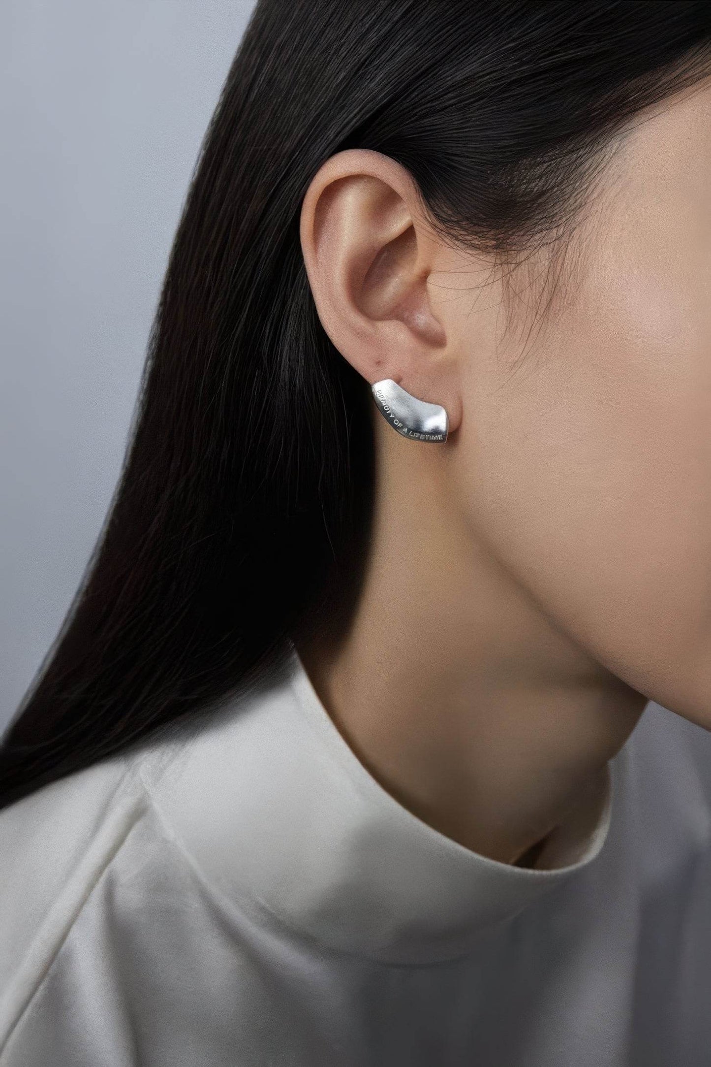 Modern Arc Earrings - Satin Finish Minimalist Jewelry,Unisex Style
