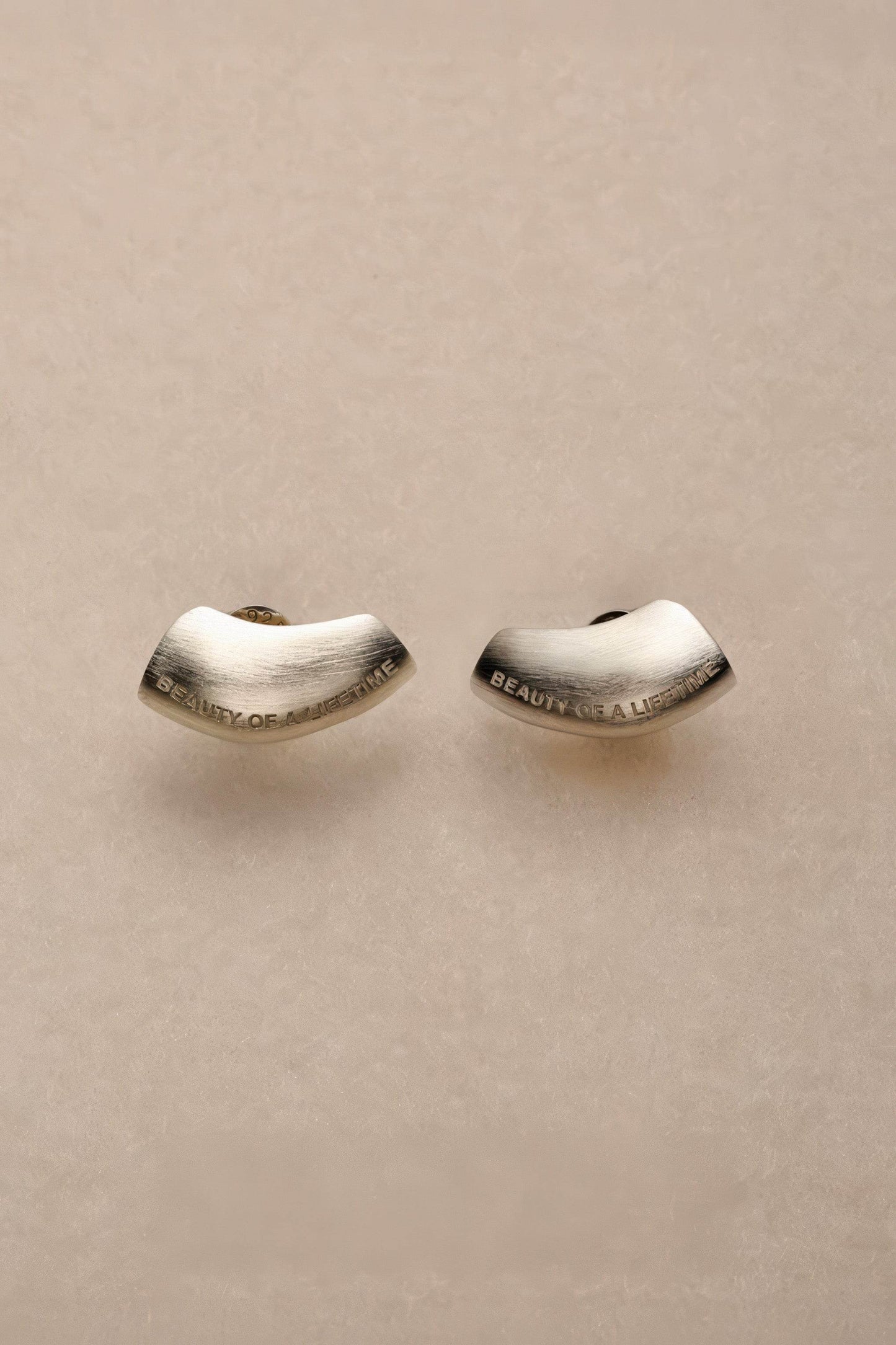 Modern Arc Earrings - Satin Finish Minimalist Jewelry,Unisex Style
